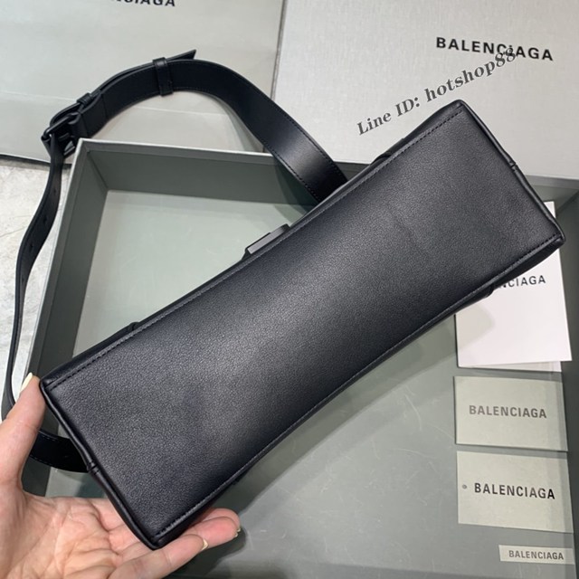 Balenciaga巴黎世家專櫃爆款大號黑色配黑扣Hourglass沙漏包 fyj1822